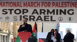 Jeremy Corbyn at the rally for Palestine, Freedom for Palestine, No to Ethnic Cleansing, Stop Arming Israel march in London, England