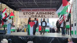 Jewish holocaust survivors at the rally for Palestine, Freedom for Palestine, No to Ethnic Cleansing, Stop Arming Israel march in London, England