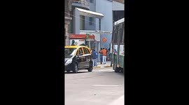 Protester arrested during demonstration in Buenos Aires, Argentina