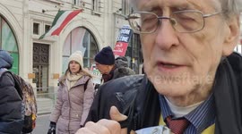 Piers Corbyn joint the March for the Freedom for Palestine, No to Ethnic Cleansing, Stop Arming Israel march in London, England