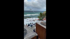 Tourists enjoy foam party at Boracay island in the Philippines