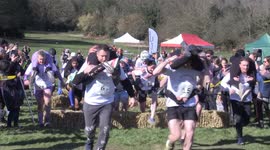 UK Wife Carrying Race 2025: Thrill-seeking couples run obstacle course in Dorking, Surrey