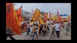 Grand trails taken out in the city to commemorate the Falgun Festival organized by Shri Shyam Balaji Sangh, Kaithal