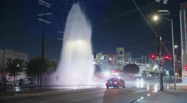 US, Los Angeles: Downtown Los Angeles Hit And Run Hydrant