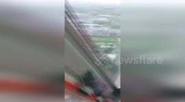 Helicopter conducts aerial search of floods in Italy