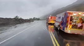 Multiple vehicles trapped in mudslides in California