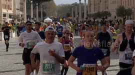 Runners run along Via della Conciliazione during the Acea Run Rome The Marathon in Rome.