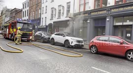 Fire erupts at Bakari Bakery, Donegall Street, Belfast. The street was cordoned off and NIFRS attended