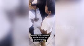 Young Arsenal fan refuses to eat Chelsea-themed birthday cake