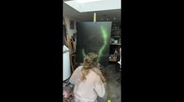 Artist Paints Glowing Skull