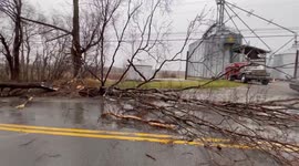 US: Broken trees after storm in Churchville