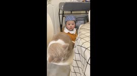 Chinese aby's first word mimics cat's