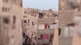 Palestine: Shocking Video Shows Building Collapse in Northern Gaza