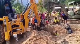 Two workers buried alive and killed by landslide while laying water pipes