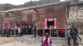 Chinese villagers carry entire house to move it to another spot