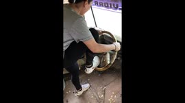 Stuck Steering Wheel Decides To Turn