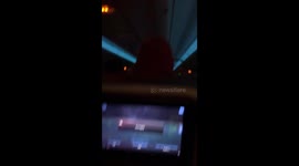 Moment pilot announces US flight is turning back to North Carolina due to Heathrow substation fire
