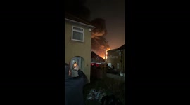 Neighbours watch Heathrow fire raging as airport closes