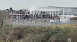 Fire at North Hyde Electricity Substation in Hayes, London,