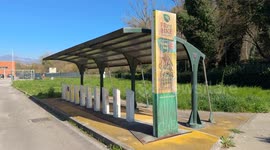 A disused free eBike service station in Frosinone, the most polluted city in Italy for the second consecutive year, about 90 km from Rome.