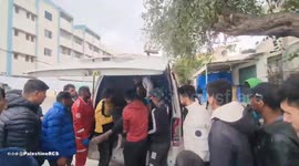 Palestine Red Crescent teams transferred a seriously injured individual
