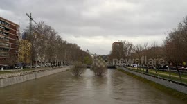 In Spain, the storm Martinho causes heavy rains in the center of Madrid, raising the river Manzanares to dangerous levels in Madrid on 21 March, 2025.