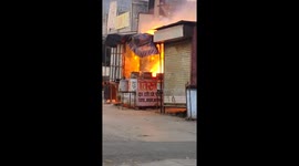 Store fire triggers explosion in Bhawani Mandi, India