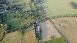Aerial view of the disused Rugby and Stamford Railway path from Stanford on Avon to Theddingworth