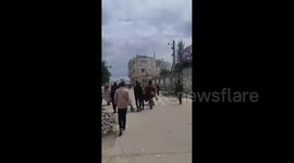 Tents of displaced Palestinians in the town of Beit Lahiya in the northern Gaza Strip