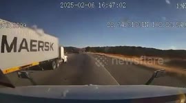 Driver escapes as five lorries collide in head-on smash causing explosion