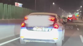 Three pet huskies crammed into car boot in China