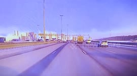 Ring road accident as white van swerves into crash barrier and rams lorry nearly flipping it over