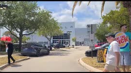 Elon Musk Protest, many gather to protest against Elon Musk and President Trump regarding Social Security. Democrats vs Republicans.