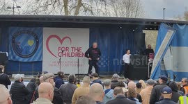 Speaker Miss X is a victim of the Pakistanis grooming gang at the Patriots Of Britain - We march for the children in London, England