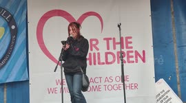 Speaker Sydney was abused by her own brother at the age of five rally - We march for the children in London, England