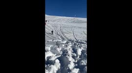 Skier fails 360 spin attempt in Savoie, France