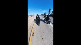 Motorbike rider crashes after speed wobble in Los Angeles
