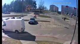 Motorcyclist injured in collision with car during U-turn in Borisov, Belarus