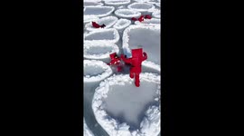Ice floating offers unique relaxation experience in Vladivostok, Russia