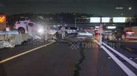 US, Los Angeles: Pomona Fatal Collision Involves Wrong Way Driver B ROLL Part 2