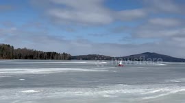 Ice Boats on Moosehead Lake in Greenville Maine on 3-23-25