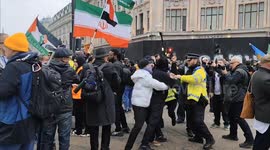 Pro-Palestine Protester Pulled to the Ground by Police at a Quds Day Protest. London, UK 23/03/2025