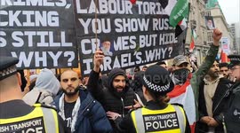 Pro-Palestine Quds Day Protest clashes with Pro-Israel Counter-Protest. Oxford Circus, London, UK 23/03/2025