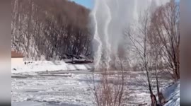 Russian officials detonate ice to prevent flooding as spring thaw begins