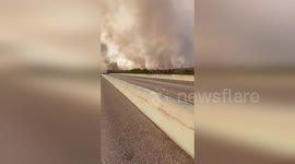 Smoke from Miami Dade fire covers highway in Florida Keys