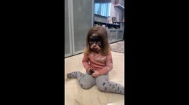 Child uses herself as a canvas after running out of paper in Chișinău, Moldova