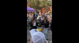 Elder Mardi Gras Reveler Does Cupid Shuffle