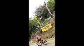 Bikers Collide At Columbia Downhill Series