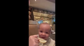Baby Scrunches Away From First Lemon Taste
