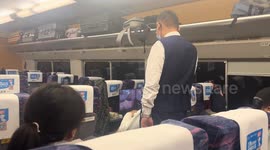 Person plays CS2 on a high-speed train in China